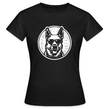 Schäferhund Hund Hundekopf - Frauen T-Shirt - Schwarz - Vorne - AI Model Female 172 dark (172cm)