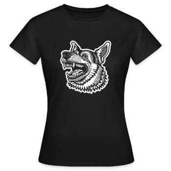 Schäferhund Hund Hundekopf - Frauen T-Shirt - Schwarz - Vorne - AI Model Female 172 dark (172cm)
