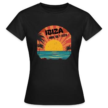 Ibiza amor sol y fiesta - T-shirt Femme - noir - Devant - AI Model Female 172 dark (172cm)