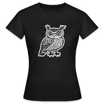 hibou hibou hibou oiseau - T-shirt Femme - noir - Devant - AI Model Female 172 dark (172cm)