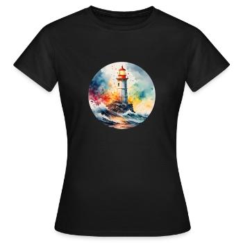Lot rond Lighthouse - T-shirt Femme - noir - Devant - AI Model Female 172 dark (172cm)