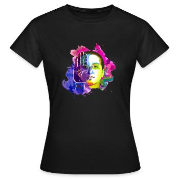 DAGEGEN - Frauen T-Shirt - Schwarz - Vorne - AI Model Female 172 dark (172cm)