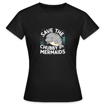 Rettet die dicken Meerjungfrauen - Women's T-Shirt - black - Front - AI Model Female 172 dark (172cm)