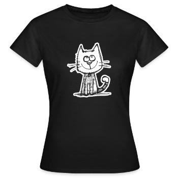 Cat Cats Cat Face - Women's T-Shirt - black - Front - AI Model Female 172 dark (172cm)