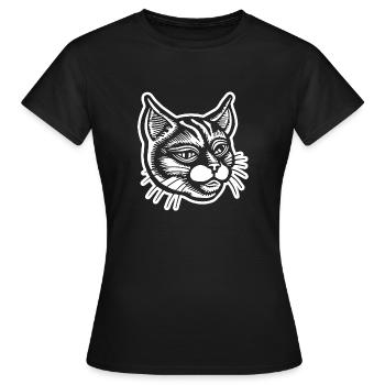 Cat Cats Cat Face - Women's T-Shirt - black - Front - AI Model Female 172 dark (172cm)
