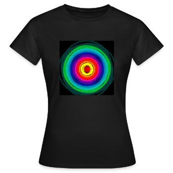 Cercles concentriques de couleur floue - T-shirt Femme - noir - Devant - AI Model Female 172 dark (172cm)
