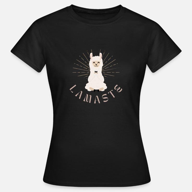 Lamaste! Sød yogi lama i meditation sidder - Dame-T-shirt - sort