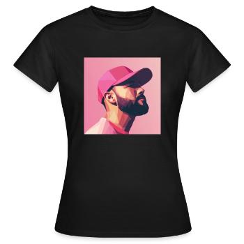 Pink - Women's T-Shirt - black - Front - AI Model Female 172 dark (172cm)