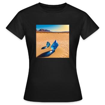 Blaue Kristalle - Frauen T-Shirt - Schwarz - Vorne - AI Model Female 172 dark (172cm)