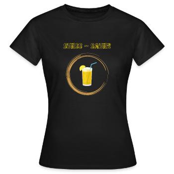 SUESS SAUER 1 - Frauen T-Shirt - Schwarz - Vorne - AI Model Female 172 dark (172cm)