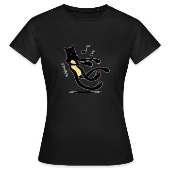 Der sanfte Katzentanz - Frauen T-Shirt - Schwarz - Vorne - AI Model Female 172 dark (172cm)