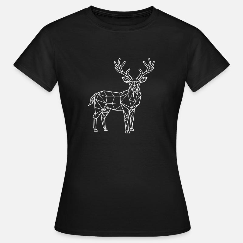 Deer - Polygon - Women's T-Shirt - black