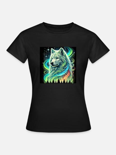 Aurora Wolf - Frauen T-Shirt - Schwarz