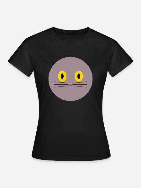 Katzenkopf - Frauen T-Shirt - Schwarz
