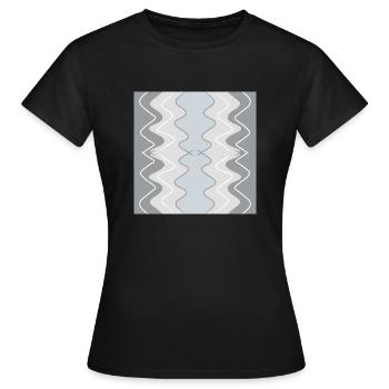 Graue vertikale Wellen - Frauen T-Shirt - Schwarz - Vorne - AI Model Female 172 dark (172cm)