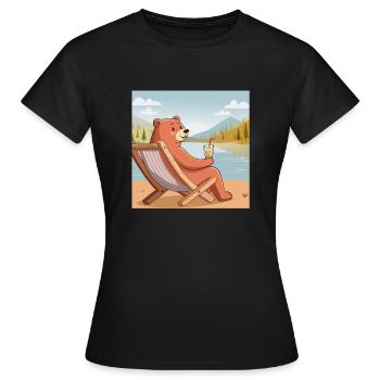 Gönn dir ne Auszeit - Frauen T-Shirt - Schwarz - Vorne - AI Model Female 172 dark (172cm)