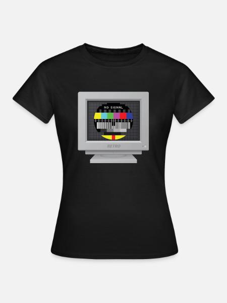 CRT-Design - Kein Signal (Mire) - Frauen T-Shirt - Schwarz