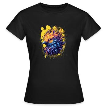 Feurige Phönix-Vogelkunst - Frauen T-Shirt - Schwarz - Vorne - AI Model Female 172 dark (172cm)