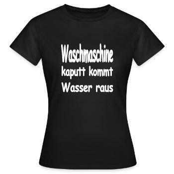 Waschmaschine - Frauen T-Shirt - Schwarz - Vorne - AI Model Female 172 dark (172cm)