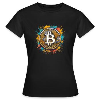 Bitcoin - Crypto Currency - Crypto - Women's T-Shirt - black - Front - AI Model Female 172 dark (172cm)