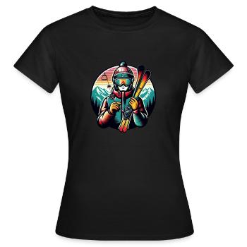 Ski Instructor Gifts - Women's T-Shirt - black - Front - AI Model Female 172 dark (172cm)