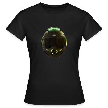 Schlanker futuristischer Helm - Frauen T-Shirt - Schwarz - Vorne - AI Model Female 172 dark (172cm)