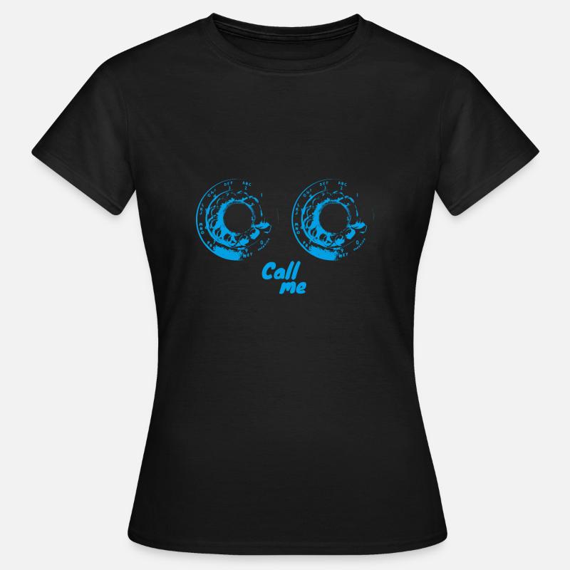 Romantic phone - blue version - Women's T-Shirt - black