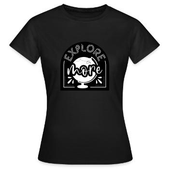 Explore more - T-shirt Femme - noir - Devant - AI Model Female 172 dark (172cm)