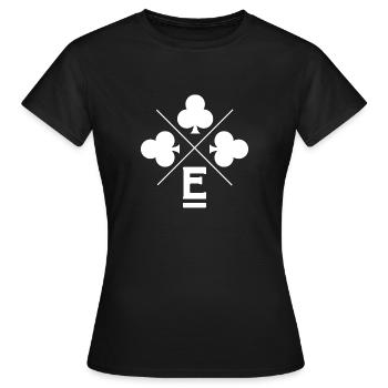 Lettre e trèfle porte bonheur - T-shirt Femme - noir - Devant - AI Model Female 172 dark (172cm)