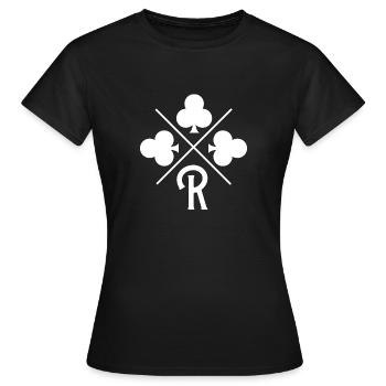 Lettre r trèfle porte bonheur - T-shirt Femme - noir - Devant - AI Model Female 172 dark (172cm)