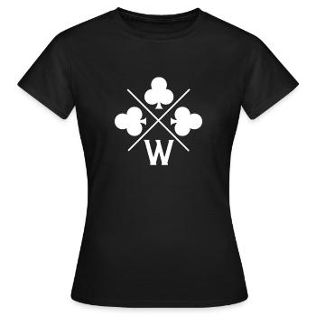 Lettre w trèfle porte bonheur - T-shirt Femme - noir - Devant - AI Model Female 172 dark (172cm)