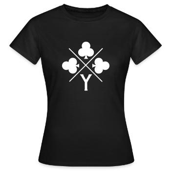 Lettre y trèfle porte bonheur - T-shirt Femme - noir - Devant - AI Model Female 172 dark (172cm)