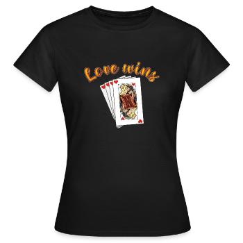 Reine et Roi de Cœur - T-shirt Femme - noir - Devant - AI Model Female 172 dark (172cm)