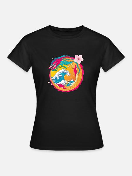 Der Drachentanz - Frauen T-Shirt - Schwarz