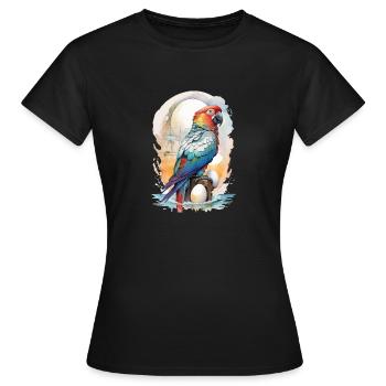 Perroquet Aquarelle - T-shirt Femme - noir - Devant - AI Model Female 172 dark (172cm)