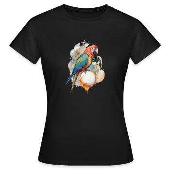 Perroquet Aquarelle - T-shirt Femme - noir - Devant - AI Model Female 172 dark (172cm)