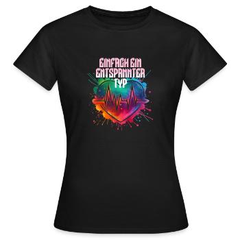 Entspannter Typ - Frauen T-Shirt - Schwarz - Vorne - AI Model Female 172 dark (172cm)