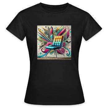 Stuhl Graffiti Möbelverkäufer - Frauen T-Shirt - Schwarz - Vorne - AI Model Female 172 dark (172cm)