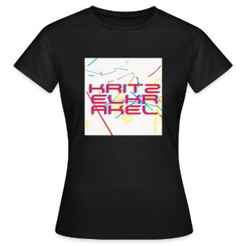 Doodle scribbles - Women's T-Shirt - black - Front - AI Model Female 172 dark (172cm)