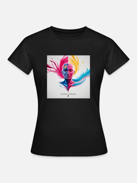 Evolve or repeat - Frauen T-Shirt - Schwarz