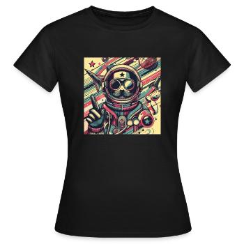 Voyageur de l’espace rétro - T-shirt Femme - noir - Devant - AI Model Female 172 dark (172cm)