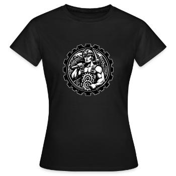 Logo du mineur - T-shirt Femme - noir - Devant - AI Model Female 172 dark (172cm)