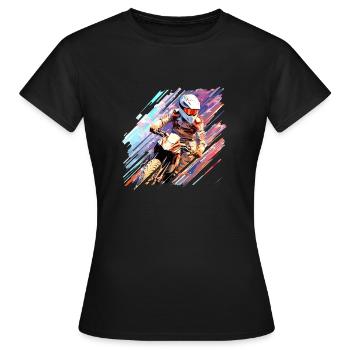 Motocross Racing Fast Speed Wettbewerb Zusammenfassung - Frauen T-Shirt - Schwarz - Vorne - AI Model Female 172 dark (172cm)
