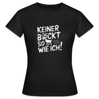Ziegenbock Keiner bockt so wie ich - Frauen T-Shirt - Schwarz - Vorne - AI Model Female 172 dark (172cm)