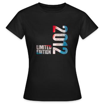 2012 Limited Edition Geburtstagsgeschenk 2012 - Frauen T-Shirt - Schwarz - Vorne - AI Model Female 172 dark (172cm)