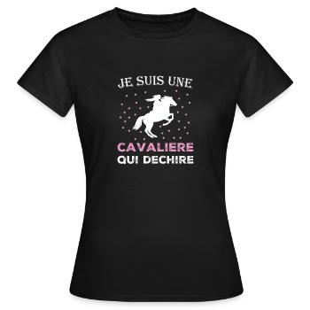 Je suis une cavalière qui déchire - T-shirt Femme - noir - Devant - AI Model Female 172 dark (172cm)