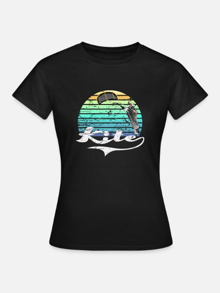 Kite Retro - Frauen T-Shirt - Schwarz
