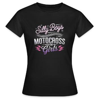Girl Power auf der Motocross-Strecke - Frauen T-Shirt - Schwarz - Vorne - AI Model Female 172 dark (172cm)