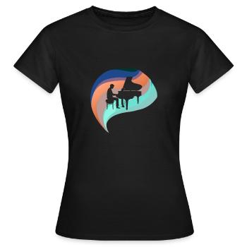 Pianist Orchestra - Women's T-Shirt - black - Front - AI Model Female 172 dark (172cm)