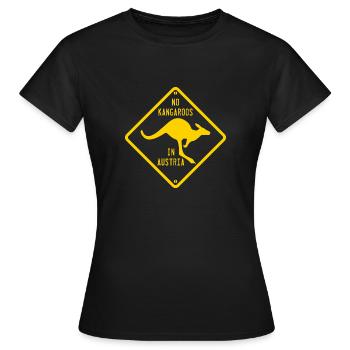 Keine Kängurus in Österreich Straßenschild - Frauen T-Shirt - Schwarz - Vorne - AI Model Female 172 dark (172cm)